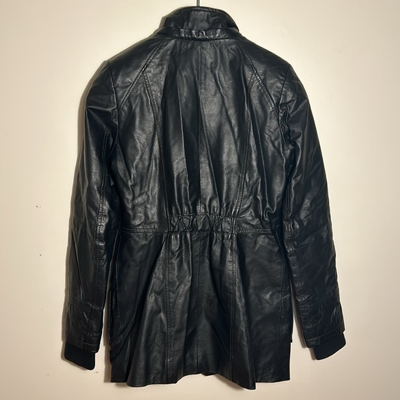 Danier Women’s Black Genuine Italian Leather Jacket Biker Style US Size 2XS - Picture 2 of 10